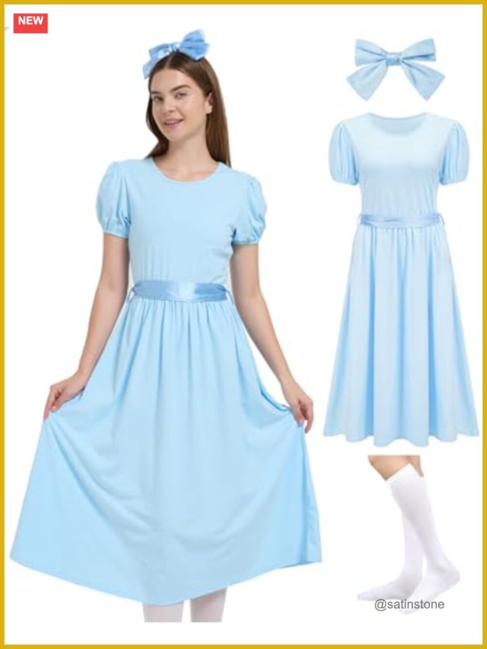 Women's Storybook Heroine Nightgown Halloween Costume with Socks